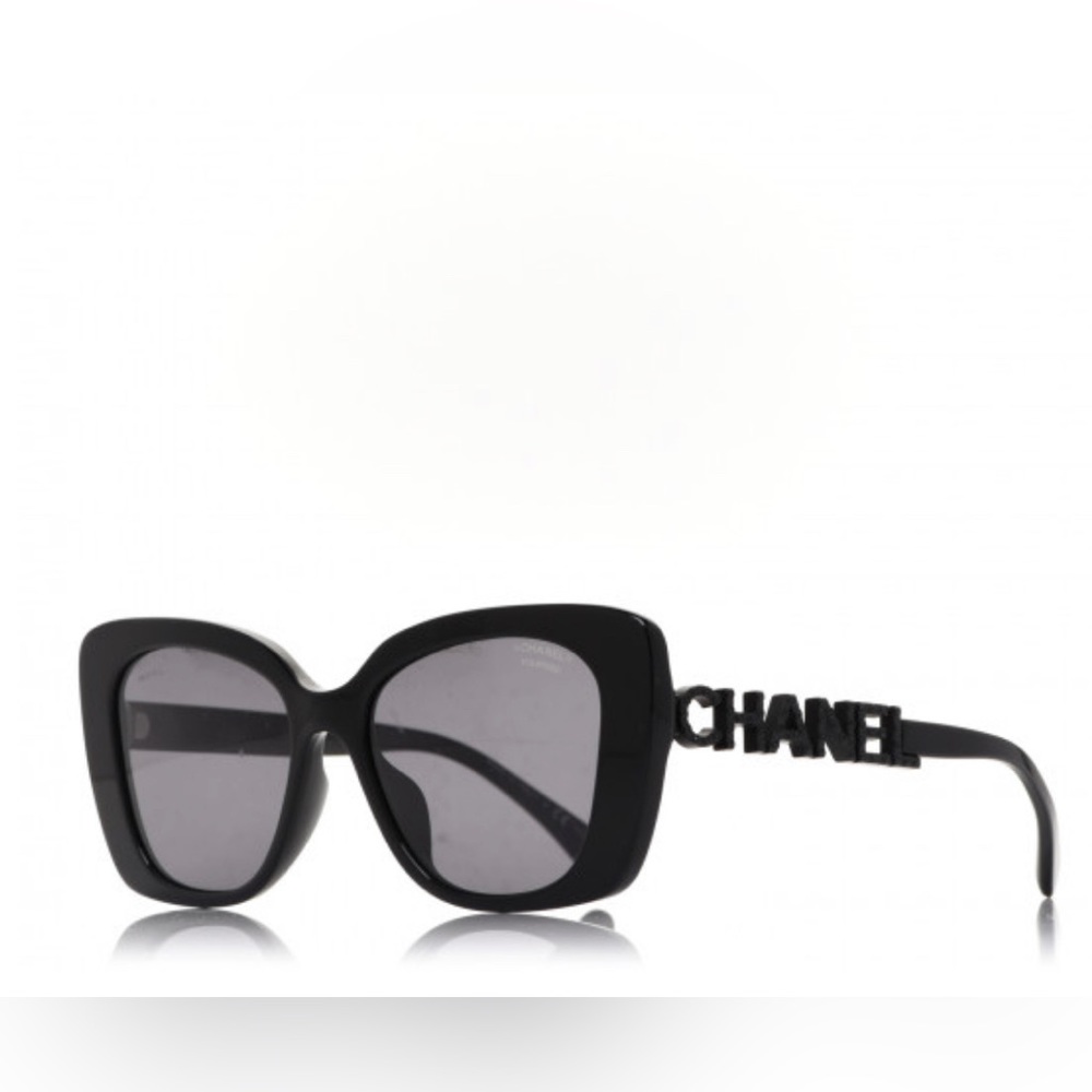 Chanel Acetate Strass Square Sunglasses 5422 Black